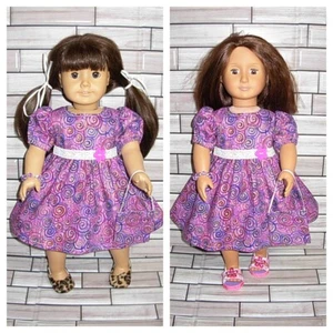 Handmade new doll clothes dress with bag fits 18" American girl, Our generation - Picture 1 of 5