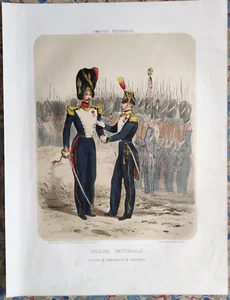 Lithographie - LALAISSE Empire Français Garde impériale officiers de grenadiers - Picture 1 of 1