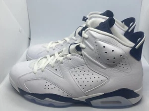 NUEVO NIKE AIR JORDAN 6 RETRO Blanco Medio Noche Azul Marino HOMBRE Talla 12 - Imagen 1 de 8