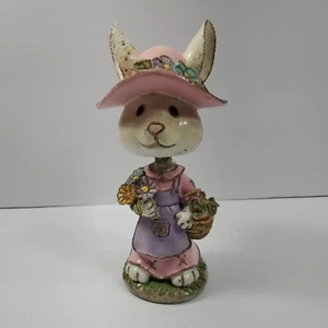 VINTAGE J.T.S. International MISS BUNNY BOBBLEHEAD CERAMIC/HARD PLASTIC - Picture 1 of 16