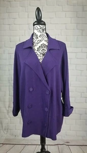 Cable & Gauge women's long sleeve stretch knit button front jacket size 3x b16 - Picture 1 of 9
