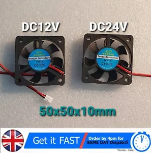 12 V 24 V 2 Pin Bürstenlos Axial Drucker PC Kühlgebläse 50 mm 50x50x10 mm 5010 5 cm - Bild 1 von 6