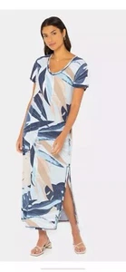 Peace Love World Knit Jersey Maxi Dress - Blue Palm Size XS - Picture 1 of 19