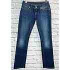 Replay Vintage Zip Pocket Low Rise Slim Leg Jeans in Dark Wash Womens Size 29