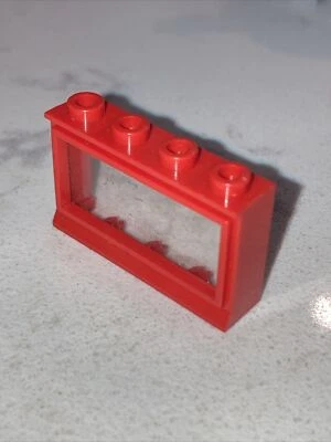 Lego (1) Red 1x4x2 Window Frame With Window Pane, 453 (028-166) - Image 1 of 3