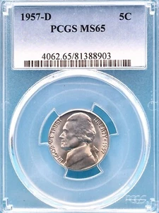 1957-D Jefferson Nickel 5C PCGS MS 65 - Picture 1 of 4