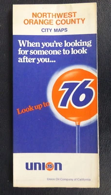 1969 Nothwest Orange County street  map Union 76 oil  gas California - Image 1 of 4