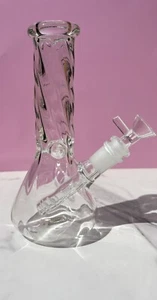 8" Clear Swirl Bong Shisha Wasserpfeife Bongs Tabak Rauchen Becher Glaspfeife - Bild 1 von 3