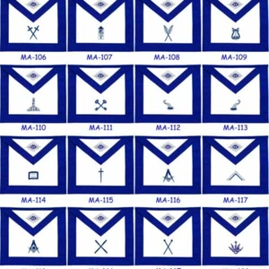 FREIMAURER BLAUE LOGE OFFIZIER SCHÜRZEN 12ER SET BESTICKT - BESTE QUALITÄT - Bild 1 von 1