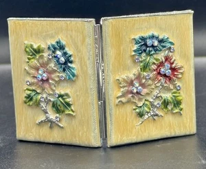 Vintage Victorian Mini Folding Picture Frame Accented w/ Crystals Flowers 5A - Picture 1 of 7