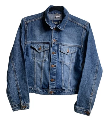 L.E.I. Jean Jacket Juniors Medium Cropped Denim Blue Stone Wash - Image 1 of 4