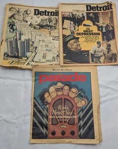 3pc Vintage Detroit Free Press 1979 1981 - Picture 1 of 2
