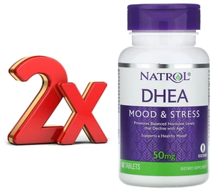 DHE A-50mg Natrol 2x60 tabletas ANTIAGING, Salud Sexual, Memoria Sistema Inmune - Imagen 1 de 7