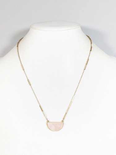 VETEMENTS Collana catena a mezzaluna in vetro rosa tono oro 21 pollici