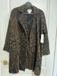 Andrea Jovine brauner Gepard Strick Pullover Mantel MED - Bild 1 von 4