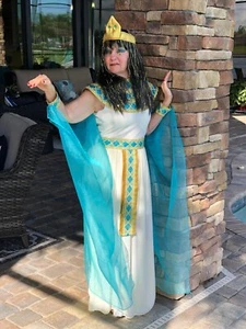 Cleopatra Woman's Small Halloween Costume Set Dress Wig Accessories - Picture 1 of 13