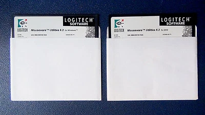 PC / DOS + Windows - Pack / Lot 2 Disks - Mouseware Utilities 6.2 - LOGITECH - Image 1 of 3