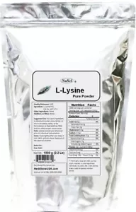 Polvo puro NuSci L-lisina 1 kg USP músculo magro colágeno de calcio - Imagen 1 de 4