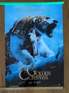 Póster de la película autografiado firmado por The Golden Compass Pullman Kidman Craig Elliott - Imagen 1 de 11
