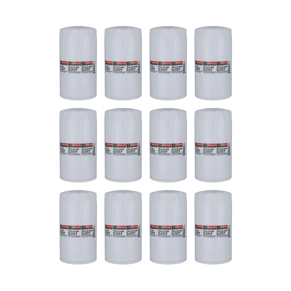 Conjunto de 12 filtros de óleo de motor Motorcraft FL2124S fabricante de equipamento original para Ford F-250 Super Duty - Imagem 1 de 1