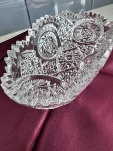 Vintage geschliffenes Glas Relish Schale Sägezahnrand - amerikanischer Brillantstil - Bild 1 von 6