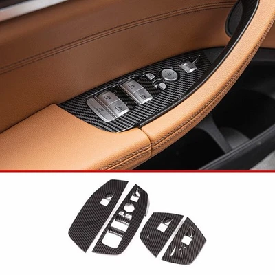 Carbon Fiber Window Lift Panel Switch Cover Trim For BMW X3 X4 X3M X4M 2018-2024 — 第 1/4 张图片