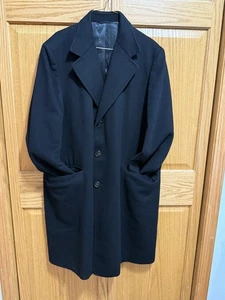 Minneapolis Eklund Clothing Co. 100% Cashmere Uomo Cappotto Nero USA 44R - Foto 1 di 7