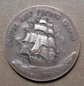 Clipper Ship Flying Cloud, 1851 (Ship In Full Sail)  Sterling Silver 1 TOZ ASW - Picture 1 of 2