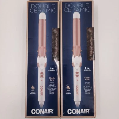 Conair Double Ceramic 1" Barrel Classic Curling Iron Set of 2 CD701GN *Open Box* - Image 1 of 4