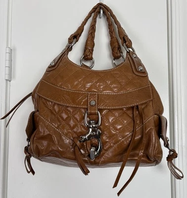 Francesco Biasia верблюд выстеганная кожа сумка через плечо Дамская сумка серебряный замок - Изображение 1 из 4