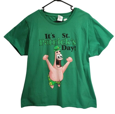 Nickelodeon Bob Esponja Pantalones Cuadrados Its St. Patricks Day Mujer Camiseta Talla 2X Verde Foto 1 de 4