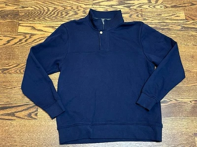 Orvis Signature Cotton Blend Quarter Zip Pullover Sweatshirt (Men's M ) Blue - Image 1 of 4
