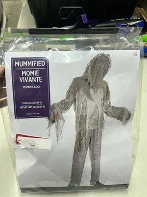 Mummified Mummy 2 piece Halloween Costume Scary Unisex Child XL 14-16 - Image 1 of 4