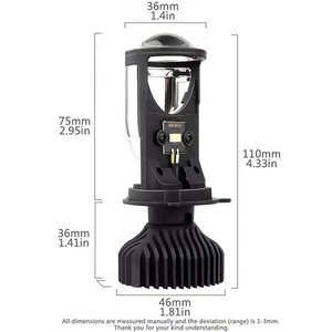 High Output H4 LED Projector Headlights 100W for T9 Clear Beam Pattern - Picture 1 of 12