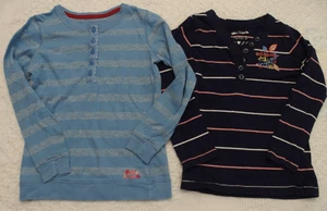 OshKosh 5 Niñas Camisas Henley Rayas Otoño Invierno Primavera Azul Marino Y2K Nostálgico - Imagen 1 de 4