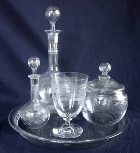 Baccarat - service verre d'eau / de nuit - gravure Athénienne - Picture 1 of 15
