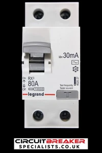 LEGRAND 80 AMP 30mA DOUBLE POLE RCCB RCD TYPE AC RX3 4020 27 - Picture 1 of 6