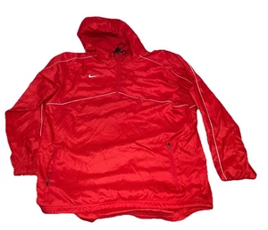 Nike Red Mens L Windbreaker Jacket in excellent condition Half Zip Embroidered - Picture 1 of 10