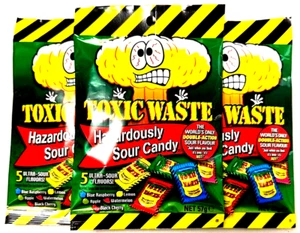 3 bolsas de caramelos agrios peligrosamente residuos tóxicos Candy Dynamics DULCES ULTRA AGRIOS - Imagen 1 de 3