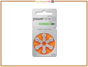 PowerOne Hearing Aid Batteries No Mercury Size 13, PR48 60-ct. NEW FREE SHIPPING - Picture 1 of 1