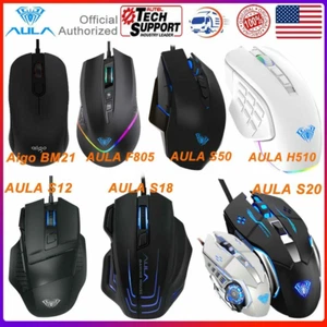 Aigo BM21 Slient & AULA RGB Gaming Mouse LED Programmable Optical Backlit Mouse - Picture 1 of 34