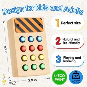 Montessori Wooden Busy Board – Educational Travel Toy for Toddlers Aged 1-3 - Picture 1 of 6