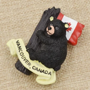 Pegatina imán nevera oso bandera de Canadá refrigerador recuerdo adorno decoración del hogar - Imagen 1 de 3