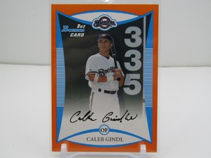 CALEB GINDL 2008 BOWMAN 1ST BOWMAN ORANGE PAPER! #103/250! MILWAUKEE BREWERS!