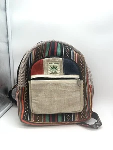 Pure Hemp Mini Backpack Made In Nepal - Picture 1 of 7