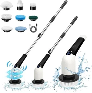 Electric Spin Scrubber Cordless Cleaning Brush With 8 Replaceable Brush Heads - Picture 1 of 9