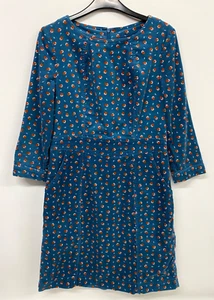Boden dress vintage corduroy UK 8 straight blue 3/4 sleeve 447 - Picture 1 of 6