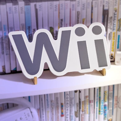 🎮 任天堂 Wii 徽标标志 – 雕刻复古游戏墙艺术 | 手工制作木质装饰 — 第 1/4 张图片