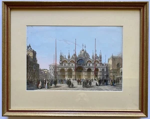 Francesco Zanotto 19. Jahrhundert getönte Gravur Markusdom Venedig Italien - Bild 1 von 16