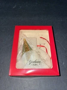 Vintage Gorham Crystal/Gold Christmas Tree Ornament in original box 3" Germany - Picture 1 of 4
